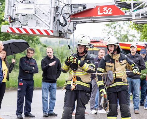 Übung bei der Feuerwehr Marbach
